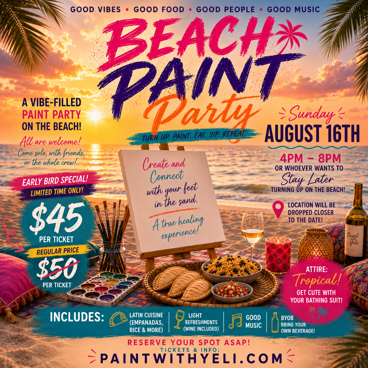 The Beach Paint Party Experience